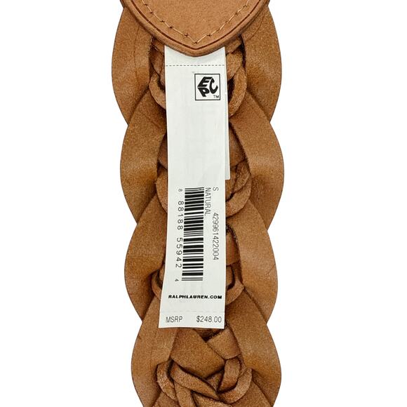 POLO RALPH LAUREN Double-Braided Leather Belt Natural S main image 4